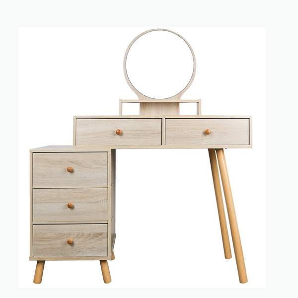 Corrigan Studio® Jervontae Solid Wood Vanity Set with Stool and Mirror Wayfair